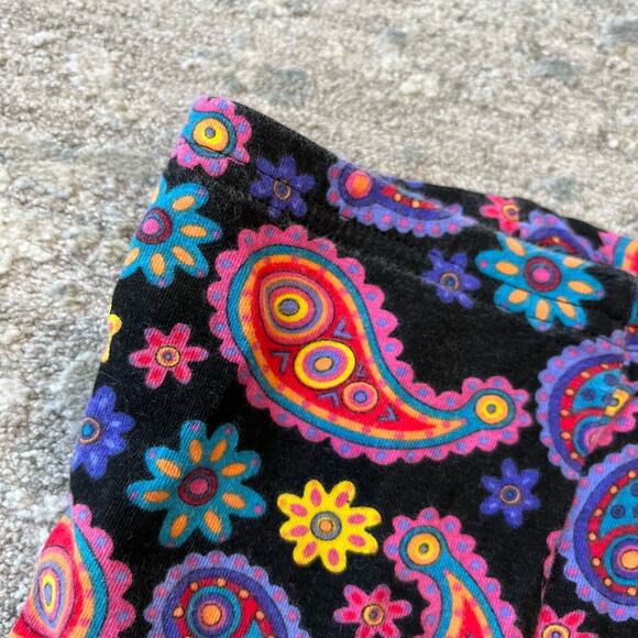 Vintage Oobee Doobee Black Paisley Floral Leggings 24 Months USA - Picture 2 of 9